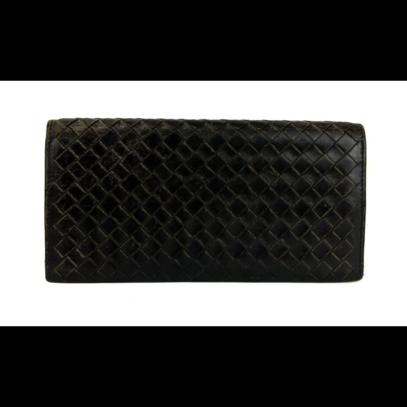bottega venetta long bifold leather wallet